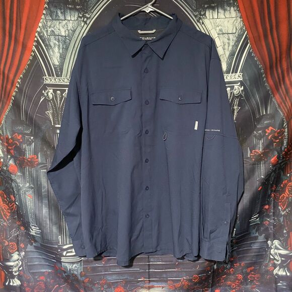 Columbia Omni Shade Long Sleeve Button Down Shirt Men's XL Sports Wear - Picture 2 of 8